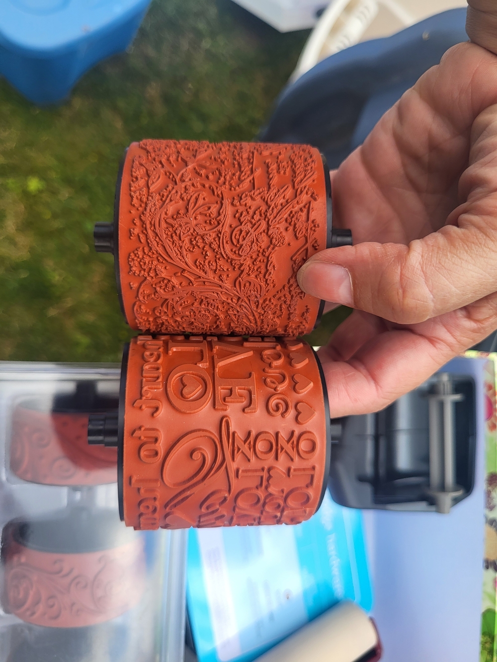 Stampin' Up! Embossing Pattern Rubber Rollers in Orange